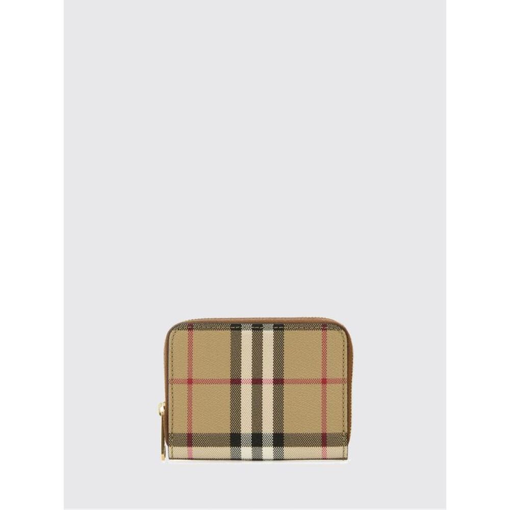 Burberry Women Burberry Vintage Check Coated Cotton Zip-Around Wallet